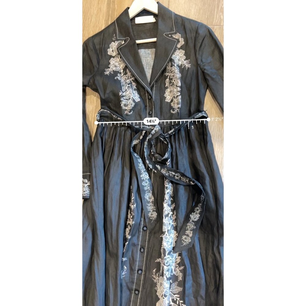 ZIMMERMANN black midi shirt dress size 0/ US 4 - Picture 12 of 16
